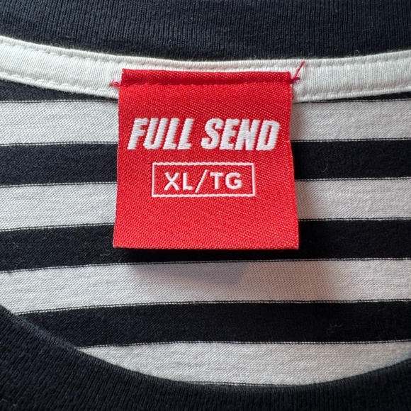 Full Send Nelk Boys Striped Crewneck T-Shirt Black White Embroidered Logo  Sz XL - Picture 3 of 11